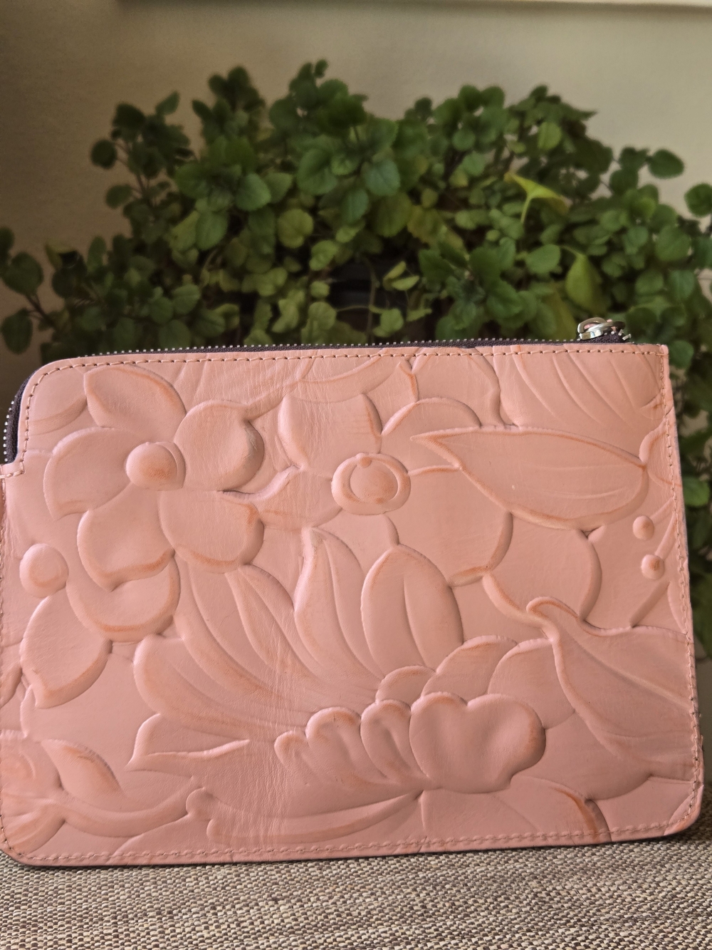 Patricia Nash Women's Embossed Floral Wristlet Clutch - Peachy Pink - Picture 2 of 6